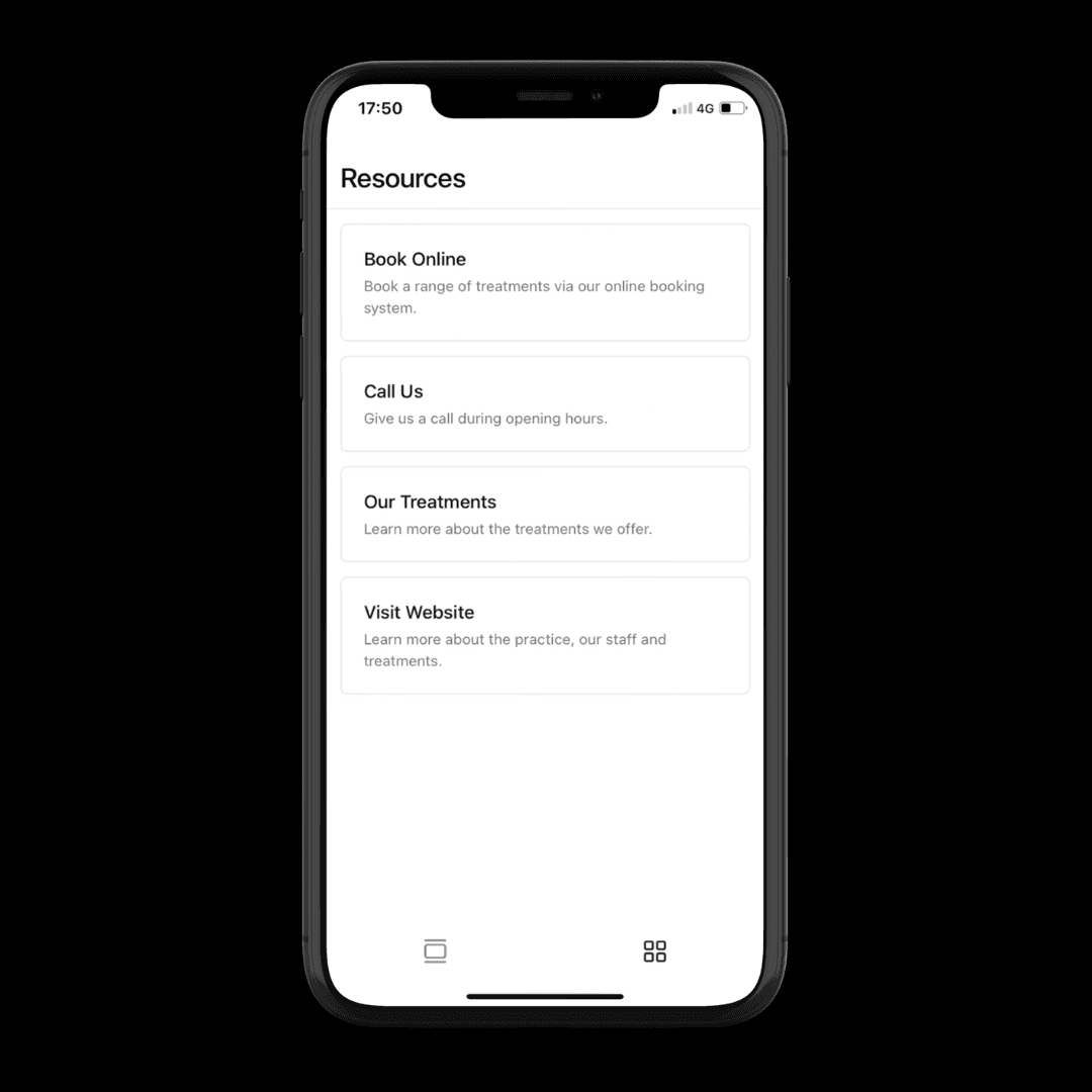 Mockup of a practice app
